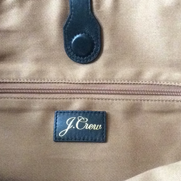 J.Crew Leather Tote Bag Black Berkeley New - Picture 3 of 4